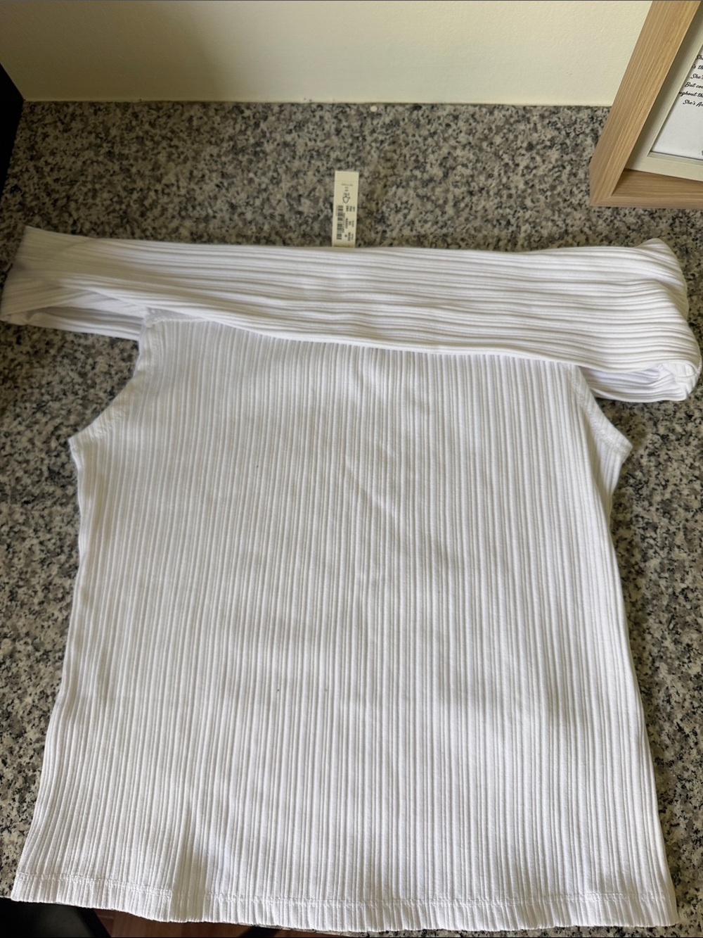 Madewell White Ribbed Off-Shoulder Knit Top